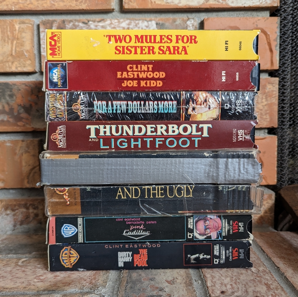 Clint Eastwood VHS Movie Lot - Vintage - 90's - 80's - Retro - varying condition